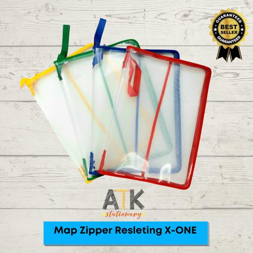 Foto Produk Map Plastik Resleting Zipper Bag X-One atk - Biru dari Atkstationary