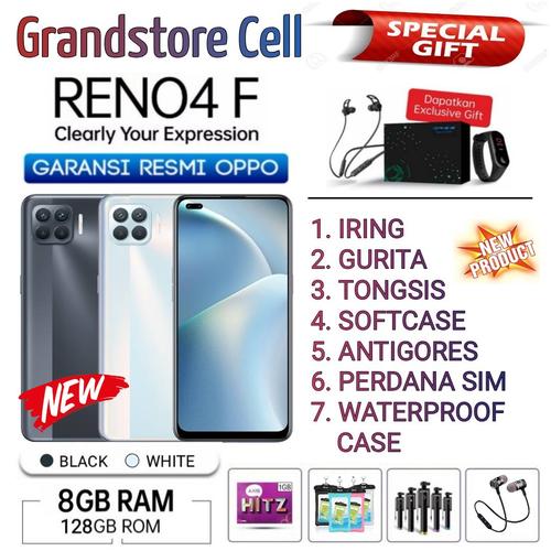 Foto Produk OPPO RENO 4F RAM 8/128 GB GARANSI RESMI OPPO INDONESIA - Hitam Bonus 7 dari Grandstore cell