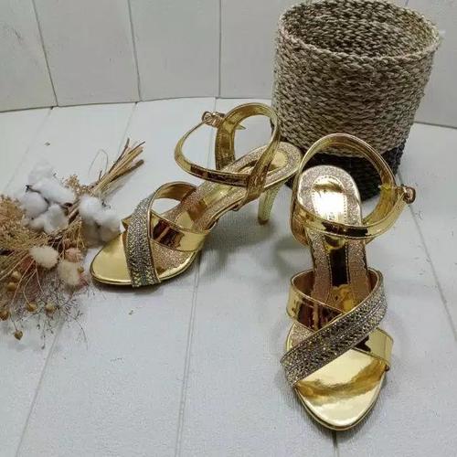 Jual Sandal pesta high heels tali tumit 