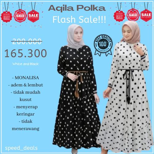 Gambar Aqila Polka Maxy Gamis Fashion Wanita Muslim dari SPEED_DEALS Kota Bandung Tokopedia