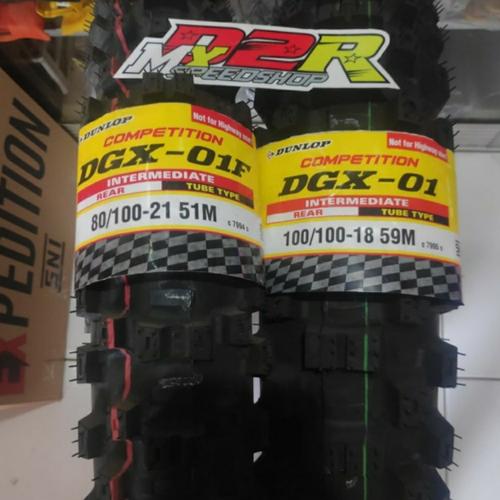 Foto Produk BAN DUNLOP DGX 01 18 21 TYRE MOTOCROSS PAKET DEPAN BELAKANG TRAIL KLX dari D2R MX SPEED SHOP ID