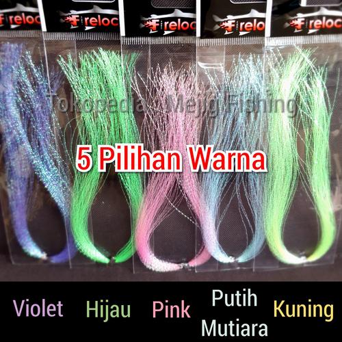 Foto Produk Umpan Bulu Mutiara Benang Kilat Buat Jigging Assist Hook Dan Kotrekan - Pink dari MeJig Fishing