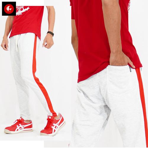 Foto Produk VARO Okechuku Celana Jogger Unisex Training Side List Olahraga - Abu Merah, S dari Okechuku