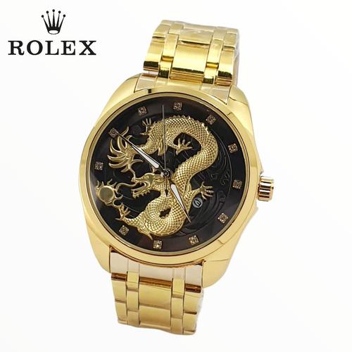 Foto Produk Rolex Jam Tangan Pria Terbaru Motif Naga - Gold - Gold black dari Triple - T