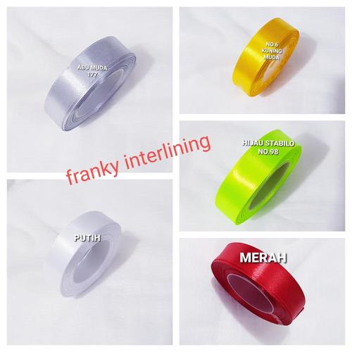 Foto Produk PITA SATIN TW POLOS 3/4" ( 2CM ) PER ROLL ISI 18 MTR - INFO WARNA dari franky interlining