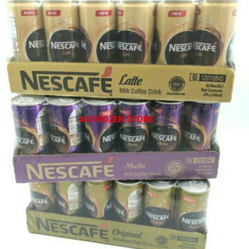 Foto Produk Nescafe Can / Nescafe Kaleng 240ml Original Latte Mocca 1dus 24pcs - Latte dari AS Frozen Store