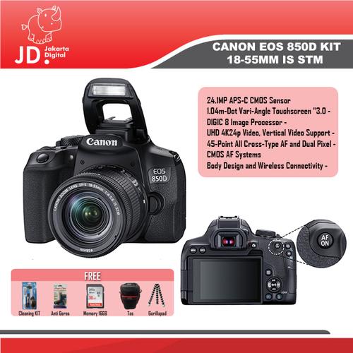 Foto Produk Canon EOS 850D Kit 18-55mm IS STM PAKET - PAKET 5 ITEM dari Jakarta Digital