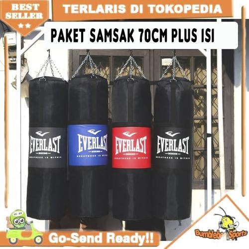 Foto Produk Paket Samsak Tinju 70cm Plus Isi Perca Sansak Muay Thai - Muaythai MMA dari Laserba Store