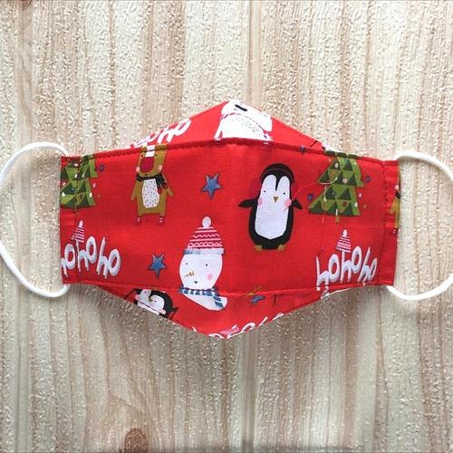 Foto Produk masker edisi Natal. 3d origami 3 ply. bahan katun - c11 merah, masker saja dari chuchu_shop