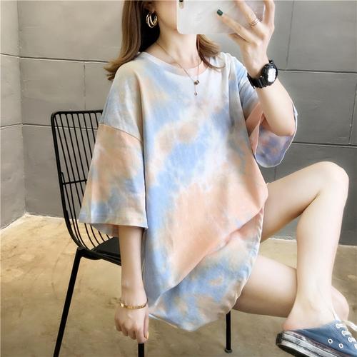 Foto Produk Kaos Panjang T Shirt TYE DYE TIE DYE Abstrak Oversized - Hijau dari Grosir Korean style