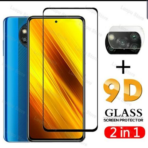 Foto Produk Tempered Glass 9D Poco X3 NFC + Tg Lensa Camera 2in1 dari sense accessories