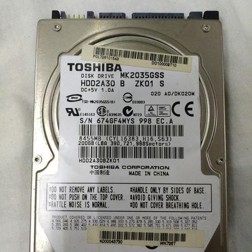 Jual Hardisk 200GB Toshiba 2,5 Kota Tangerang Selatan