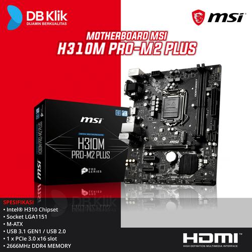 Foto Produk Motherboard MSI H310M PRO M2 PLUS - MB MSI H310 M Pro-M2+ dari dbclick
