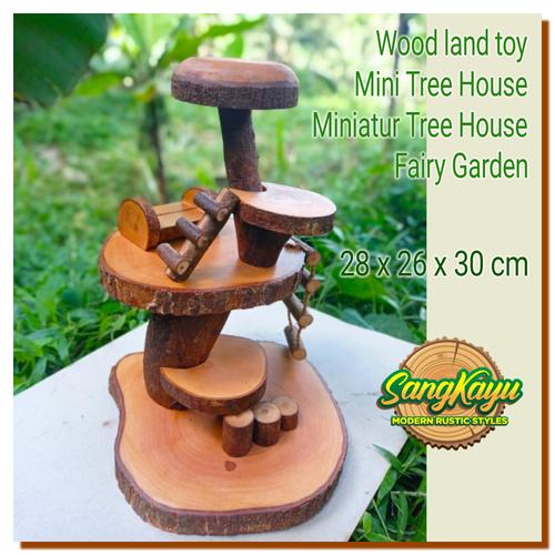 Jual Wooden toys Fairy garden 004 Mini Tree House Miniature rumah
