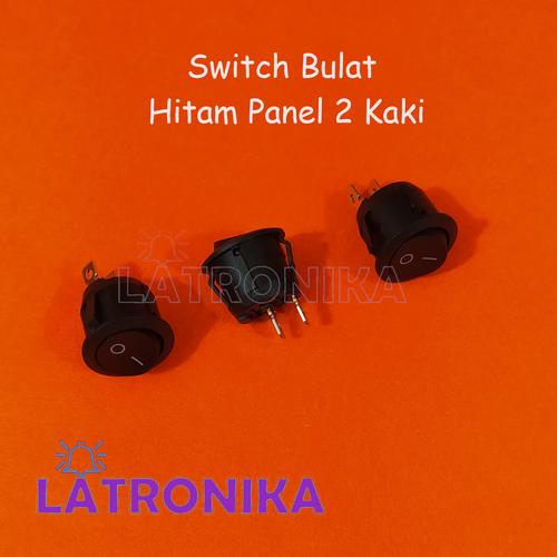 Jual Switch Bulat Saklar Bulat Rocker Switch On Off Hitam Panel 2Pin 2 ...