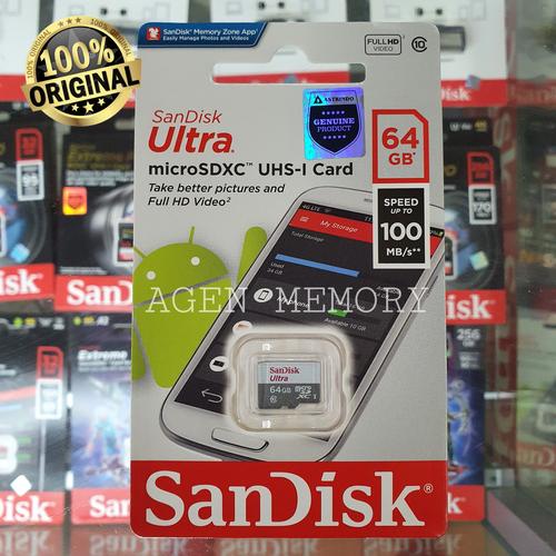 Gambar Memory Card MicroSD MIcro SD Sandisk Ultra Class 10 64GB 64 GB 80MB dari AGEN MEMORY Jakarta Pusat Tokopedia