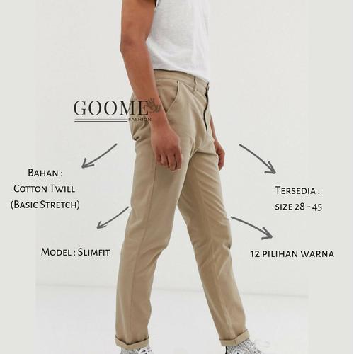 Jual CELANA PRIA CHINO BIG SIZE CREAM 
