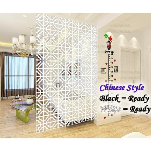 Foto Produk VINTAGE 3D CHINESE STYLE TIRAI GANTUNG / PARTISI PENYEKAT RUANGAN - Putih dari methwallsticker