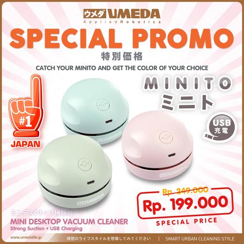 Foto Produk Umeda Minito USB charging Mini Lightweight Vacuum Cleaner - Biru Muda dari UMEDA