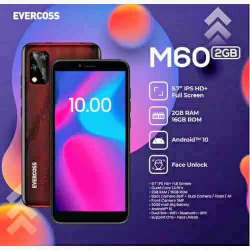 Foto Produk Evercoss M60 2/16 Ram 2GB Internal 16GB Garansi Resmi dari dk-cell