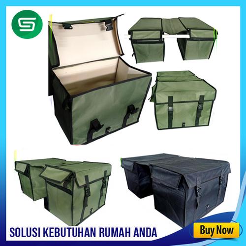 Foto Produk Tas Kurir Tas obrok Tas bronjong Tas motor samping untuk bawa barang - Hitam, L dari GRANDJAYASTORE
