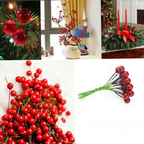 Gambar 50pcs Mini Artificial Flower fruit Cherry Christmas dari Go shopping Mart Jakarta Utara Tokopedia
