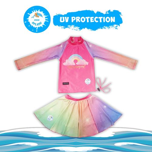 Foto Produk Baju Renang Bayi Anak Laki Laki Perempuan UV Protection KIDDIE SPLASH - Pink Rainbow, XL dari KIDDIE SPLASH INDONESIA