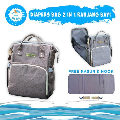 Foto Produk Tas Bayi 2in1 | Diaper Bag Ranjang Bayi Multifungsi KIDDIE SPLASH - Brown Gold dari KIDDIE SPLASH INDONESIA