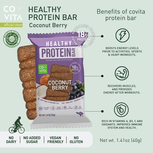 Foto Produk Covita Healthy Protein Bar - Coconut Berry - Healthy Snack dari Covita