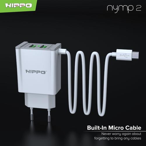 Foto Produk Hippo Nymp 2 Adaptor Charger 2.4 A Smart Detect Charging - Putih dari Hippo Official Store
