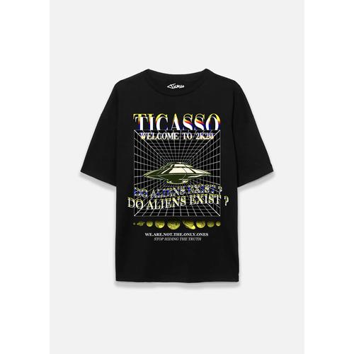 Gambar Ticasso "UFO" Oversized T-shirt - Black - S dari LabX_officialstore Jakarta Selatan Tokopedia