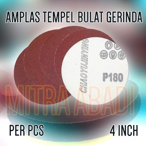 Gambar Amplas Tempel Bulat Gerinda / Gurinda VELCRO 4" / 4 INCH PER PCS - 180 dari Toko Mitra Abadi Jakarta Barat Tokopedia