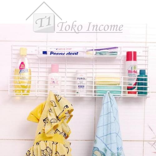 Foto Produk Rak Kamar Mandi Plus Hook Sabun Odol Sikat Shampo Bathroom Rack dari Toko Income
