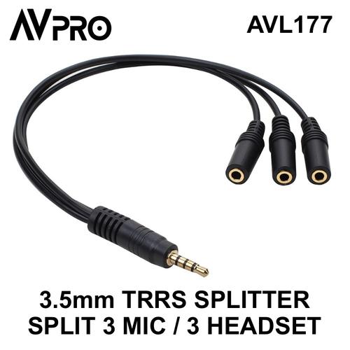 3.5mm TRRS Splitter Audio Cable f 3 Mic 
