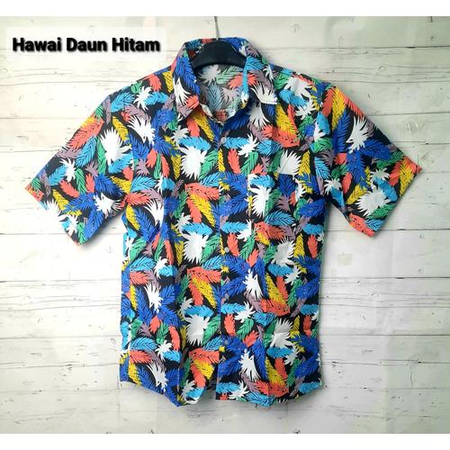 Foto Produk FortKlass HAWAI MIX 2 Kemeja Hawai Bali Pria Motif Kemeja Pantai Cowok - Daun P hitam dari FortKlass