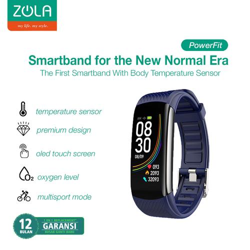 Foto Produk Zola PowerFit Smartband Colour Display With Body Temperature Sensor - Biru dari Zola Indonesia