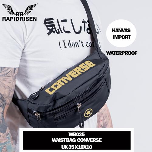 Foto Produk WAISTBAG CONVERSE PRIA WATERPROOF IMPORT HIGH QUALITY TAS SELEMPANG - Gold dari Rapid Risen