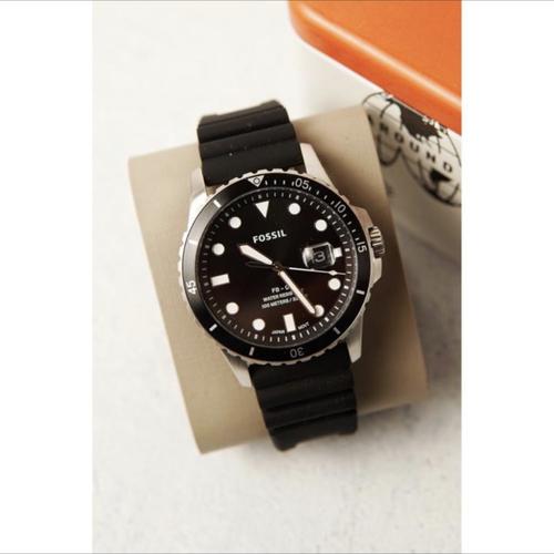 Jual Fossil Watch Fs5660 rubber black 