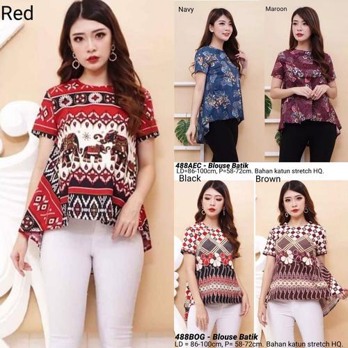 Foto Produk BLOUSE GISEL BATIK CANTIK MODERN ATASAN CEWEK BAJU WANITA CANTIK MURAH - BOG Brown dari Ace Sakura Fashion