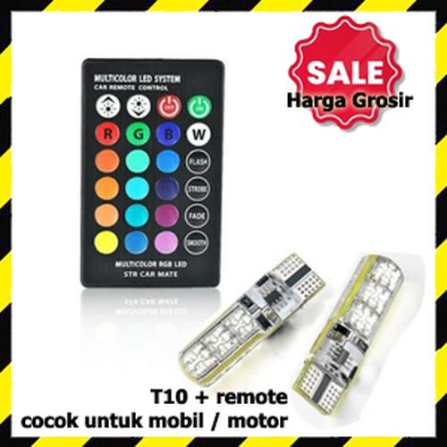 Foto Produk Lampu Led T10 RGB Remote dari Pusat Aksesoris Import *