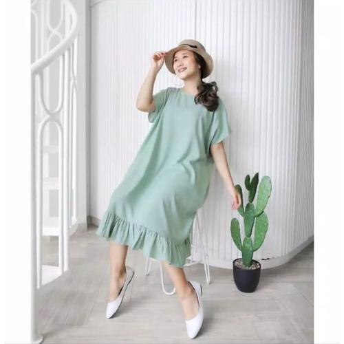 Foto Produk Daster Polos Ruffle / Daster remple Rayon - Mint dari 3jaya fashion