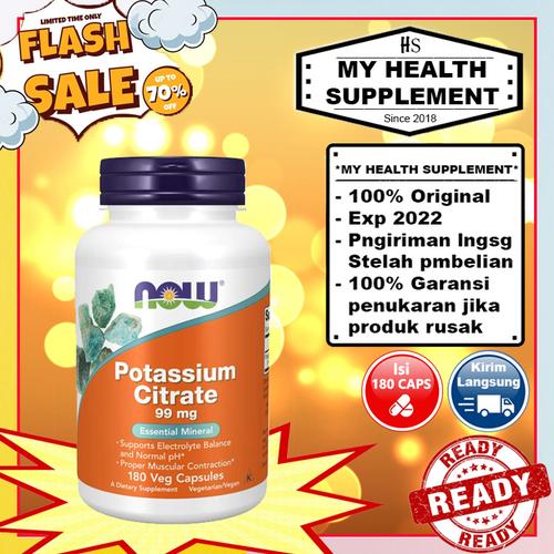 Jual NOW FOODS POTASSIUM CITRATE 99 MG PURE POWDER Kab. Tangerang