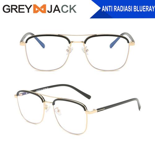 Foto Produk Grey Jack/kacamata anti radiasi blueray dewasa fashion TR90+metal 1872 - black gold dari Grey Jack
