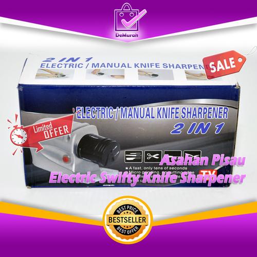 Foto Produk Asahan Pisau Electric Swifty Knife Sharpener / Pengasah 2 in 1 dari Demurah Dot Com