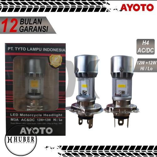 Gambar Lampu Motor Depan LED TYTO AYOTO M3A H4 AC DC Motor Vixion CBR Putih dari HUBER Online_Shop Kota Surabaya Tokopedia