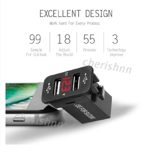 Gambar 40 x 22 mm Dual USB Charger Voltmeter LED mobil SUZUKI TOYOTA PNP - T Tap dari Sagaloado Official Store Kab. Bekasi Tokopedia