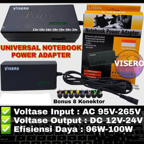Gambar VISERO adaptor laptop POWER ADAPTER Charger Universal 12-24V 96W dari Warunglistrik undefined Tokopedia