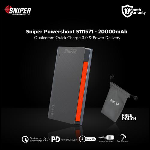 Foto Produk Sniper PowerShoot S111571 - 20000mAh - Flight Friendly Powerbank dari Sniper Indonesia