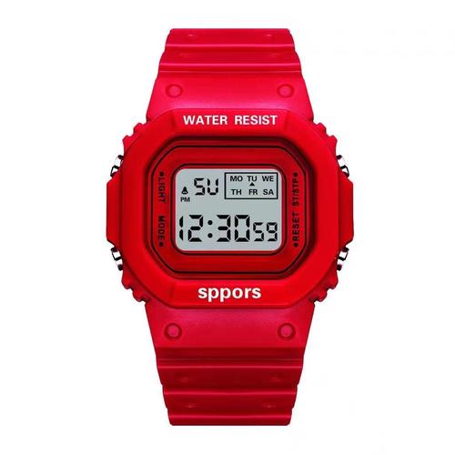 Foto Produk Semua Gratis - Jam Tangan Wanita Student Waterproof Digital Watch - Merah dari Semua Gratis