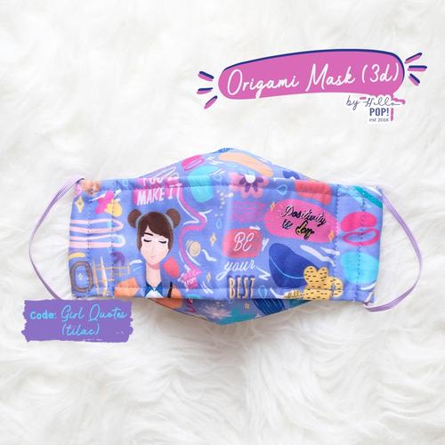 Foto Produk Origami Mask by Hellopop - Girl Quotes (Lilac) - Earloop dari HelloPop!